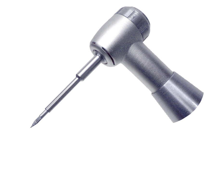 NiTi Brush NANO mounted in an implant handpiece