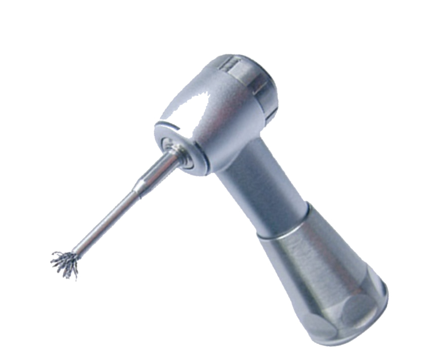 NiTi Brush POCKET SHORT mounted in an implant handpiece