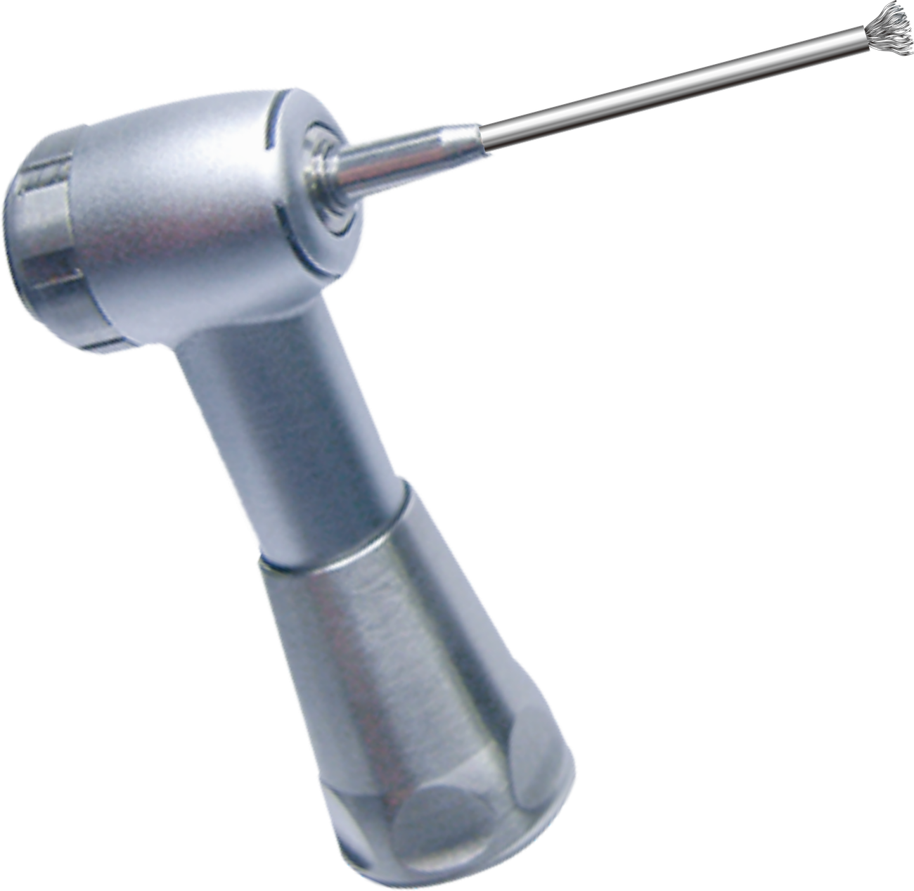 NiTi Brush POCKET mounted on an implant handpiece
